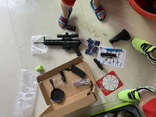 安怡同学六一儿童节礼物M416水弹枪